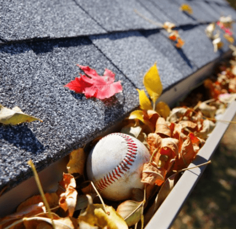 baseball in gutter