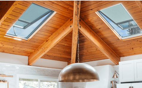 wood roof skylight