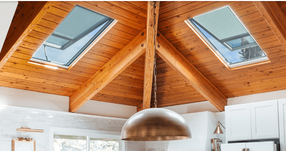 wood roof skylight