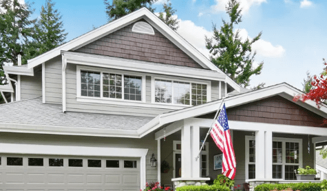 house with flag