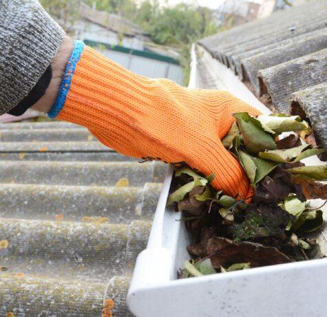 cleaning out gutters