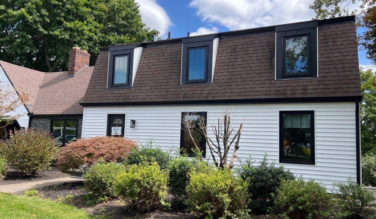 New siding and a rock siding feature