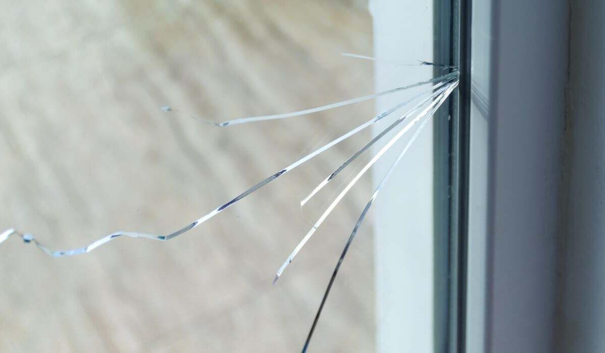 cracked window pane