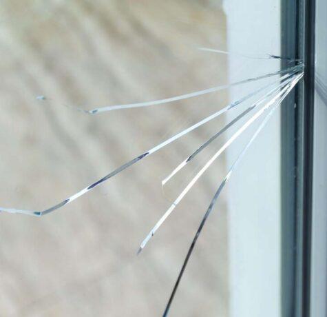 cracked window pane