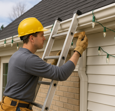 Install Holiday Lights Safely with a Safety Ladder and Protect Your Gutters